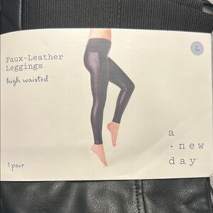 A New Day Faux-Leather High Waisted Leggings